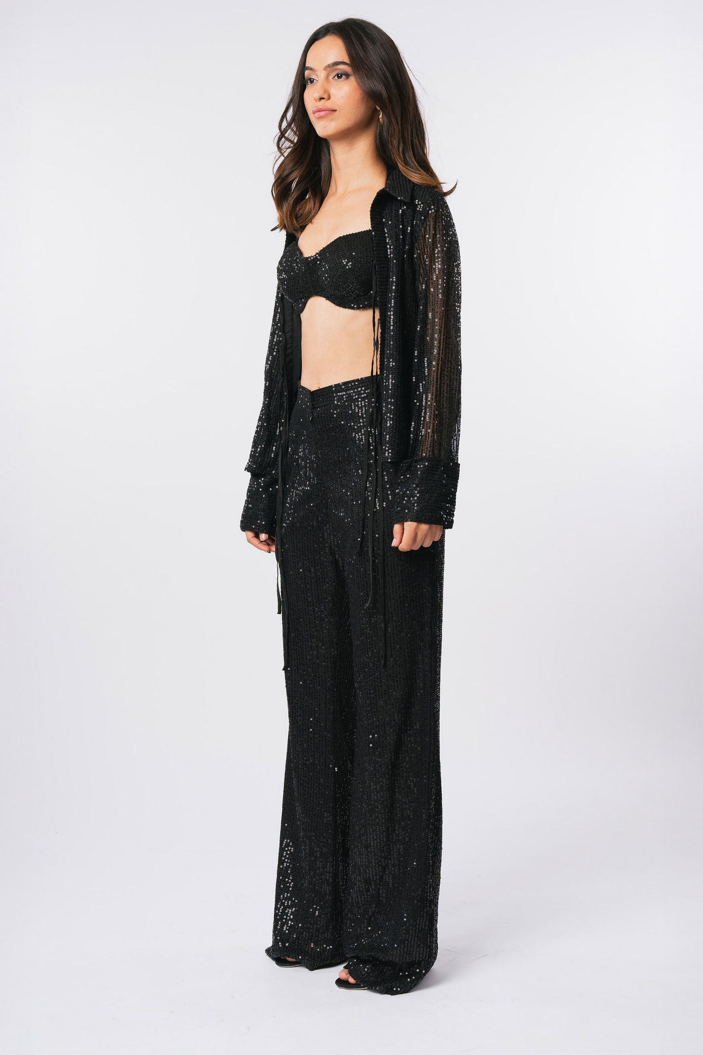 Black Sequin Trousers