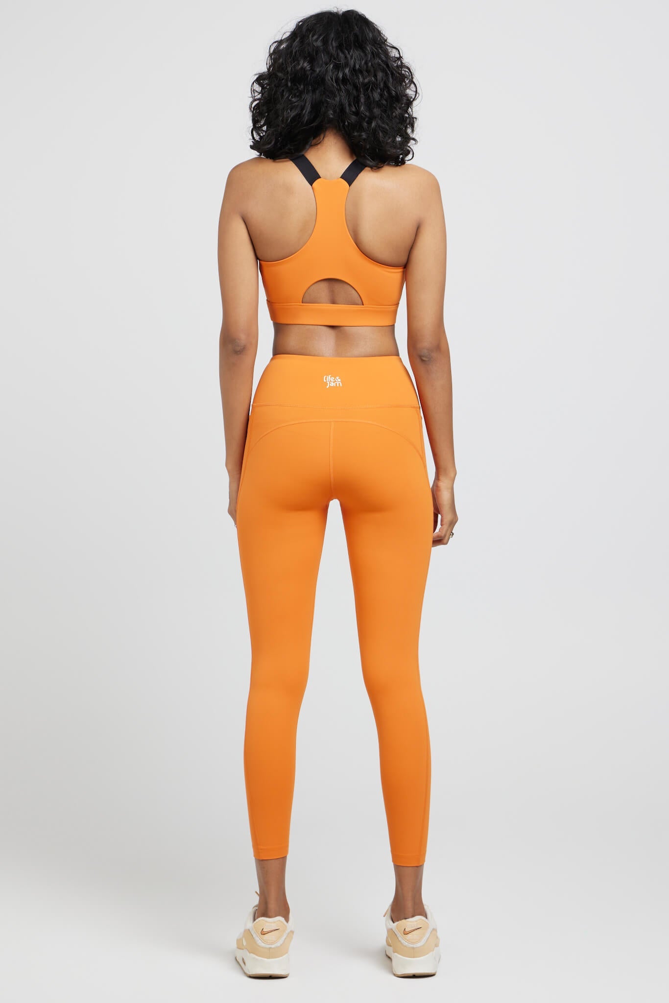 Performance Adjustable Straps Sports Bra and Leggings - Trailblazer Orange