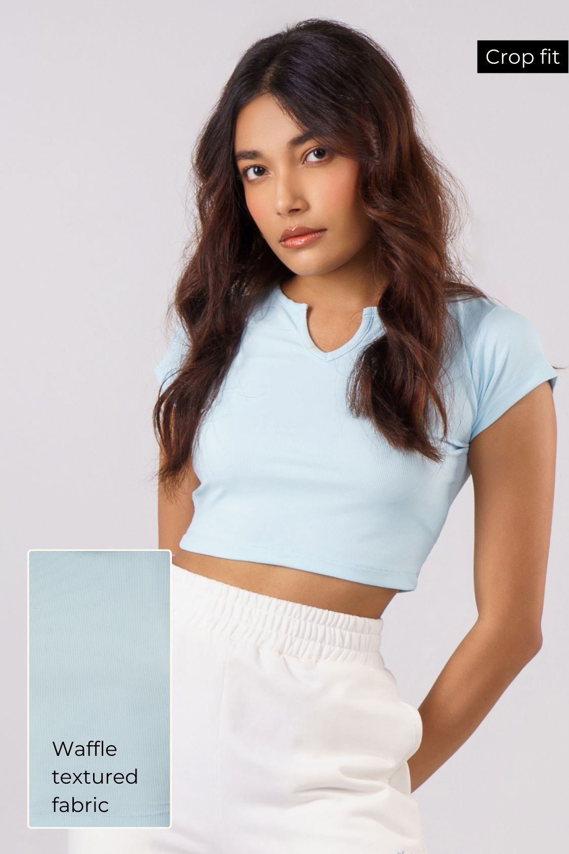 Sleeves Gym/Casual Top - Sky Blue