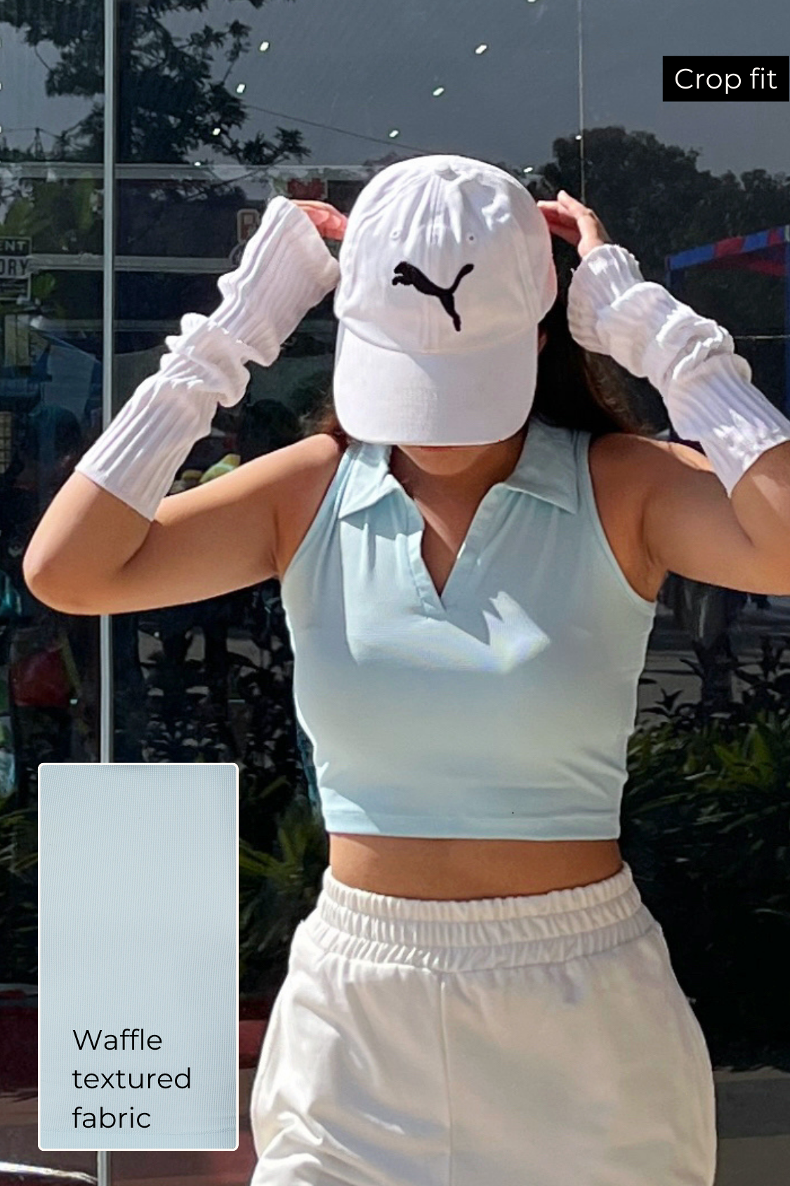 Sleeveless Gym/Casual Top - Sky Blue