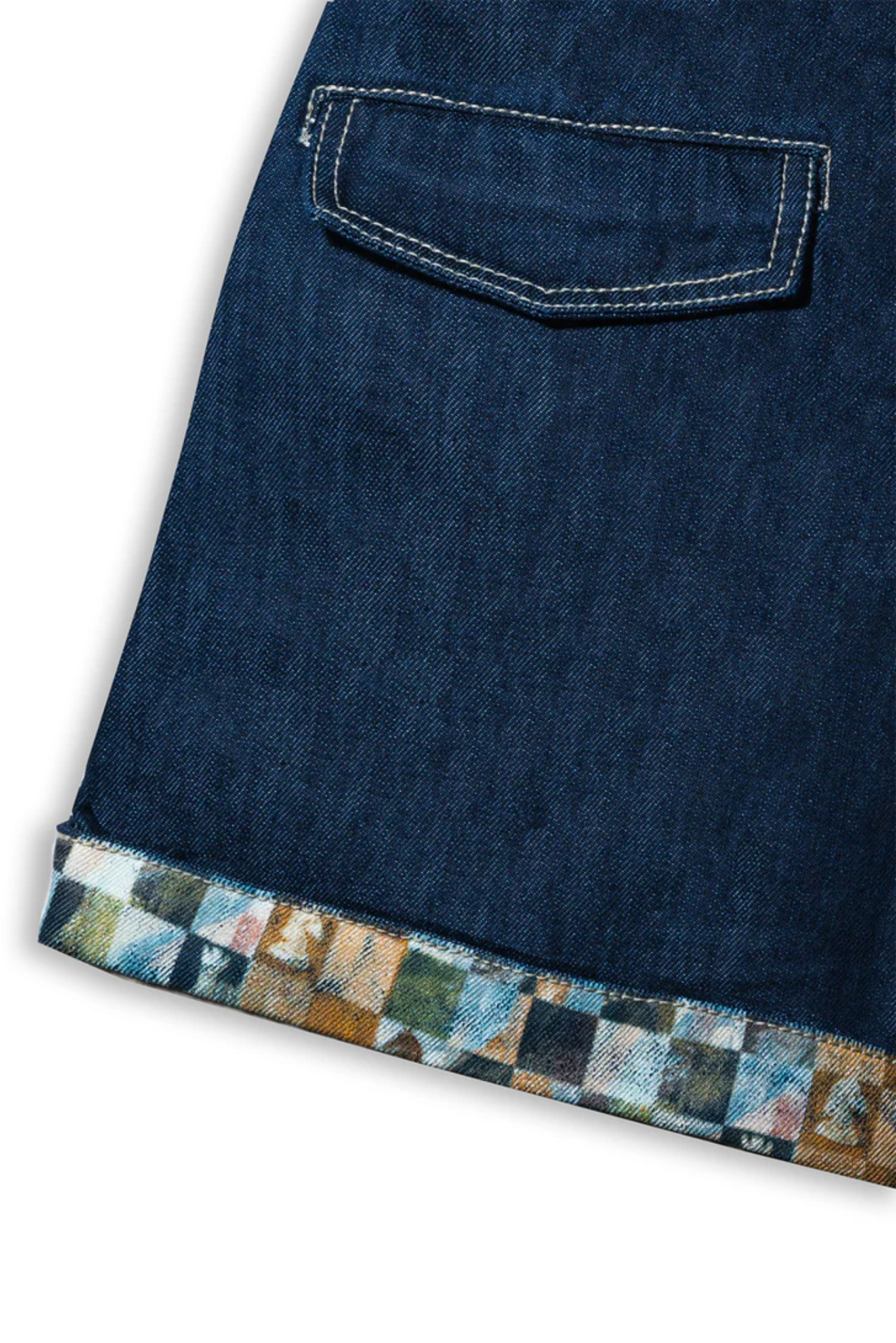 Modern chaupar high waisted denim shorts