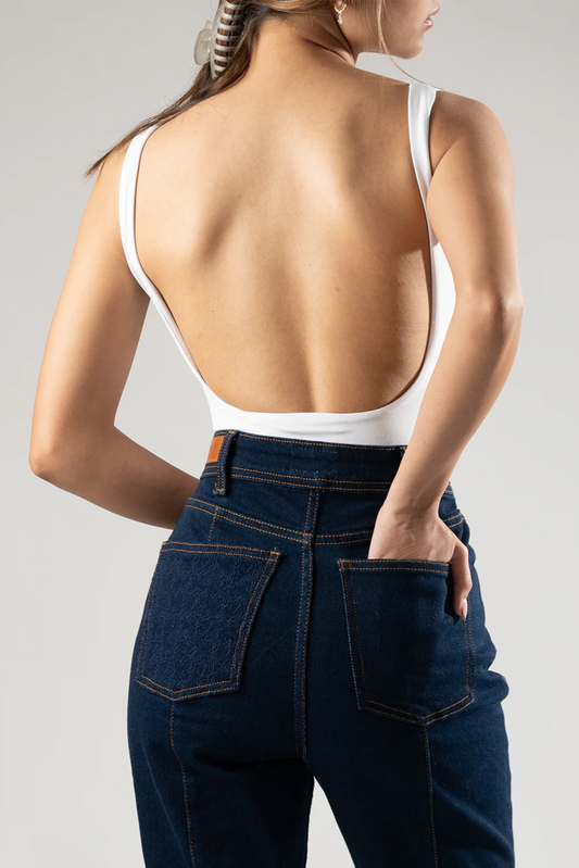 Pattern Embroidered Denim