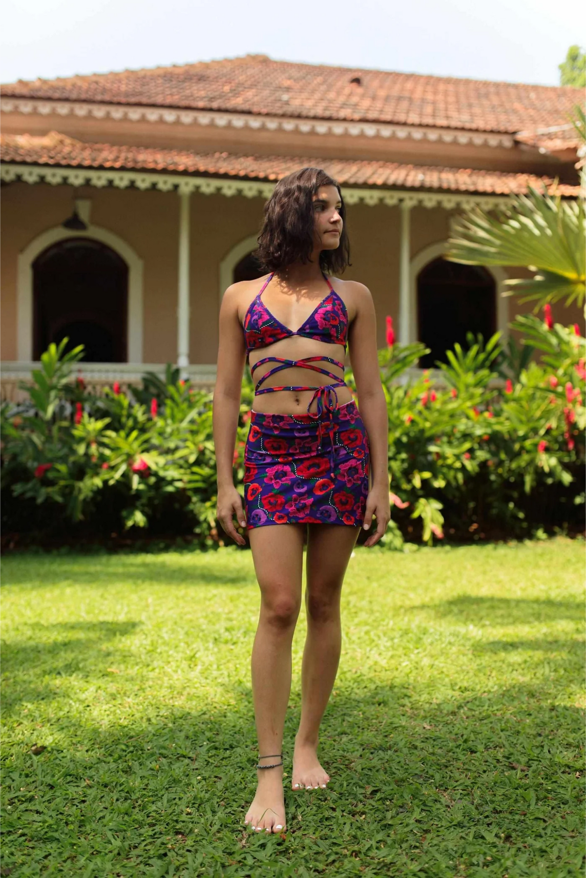 Coverall Swim Skirt - Oriental Poppy
