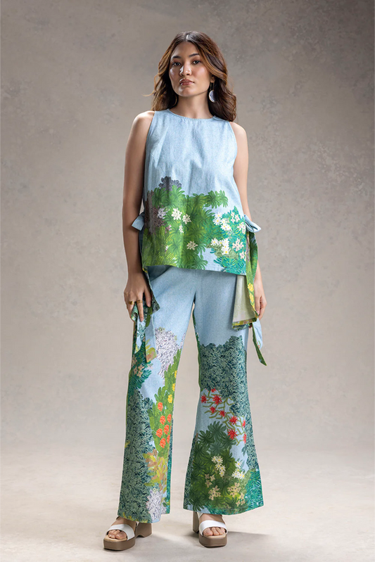 Blume Printed Paneled Top and Pants