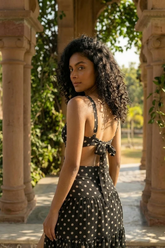 Balconette Underwired Bikini Top - Noir Dot