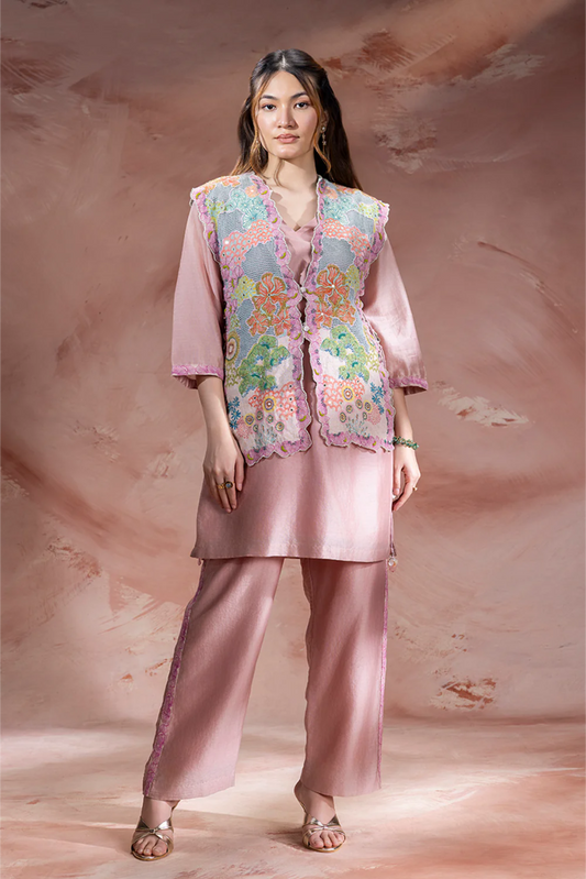 Kaia Embroidered Kurta Set with Jacket