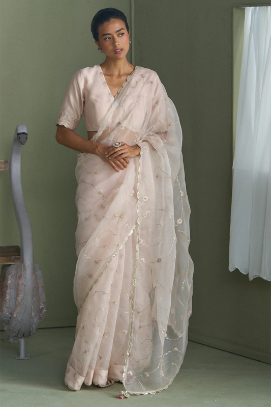 Pink Clara Saree