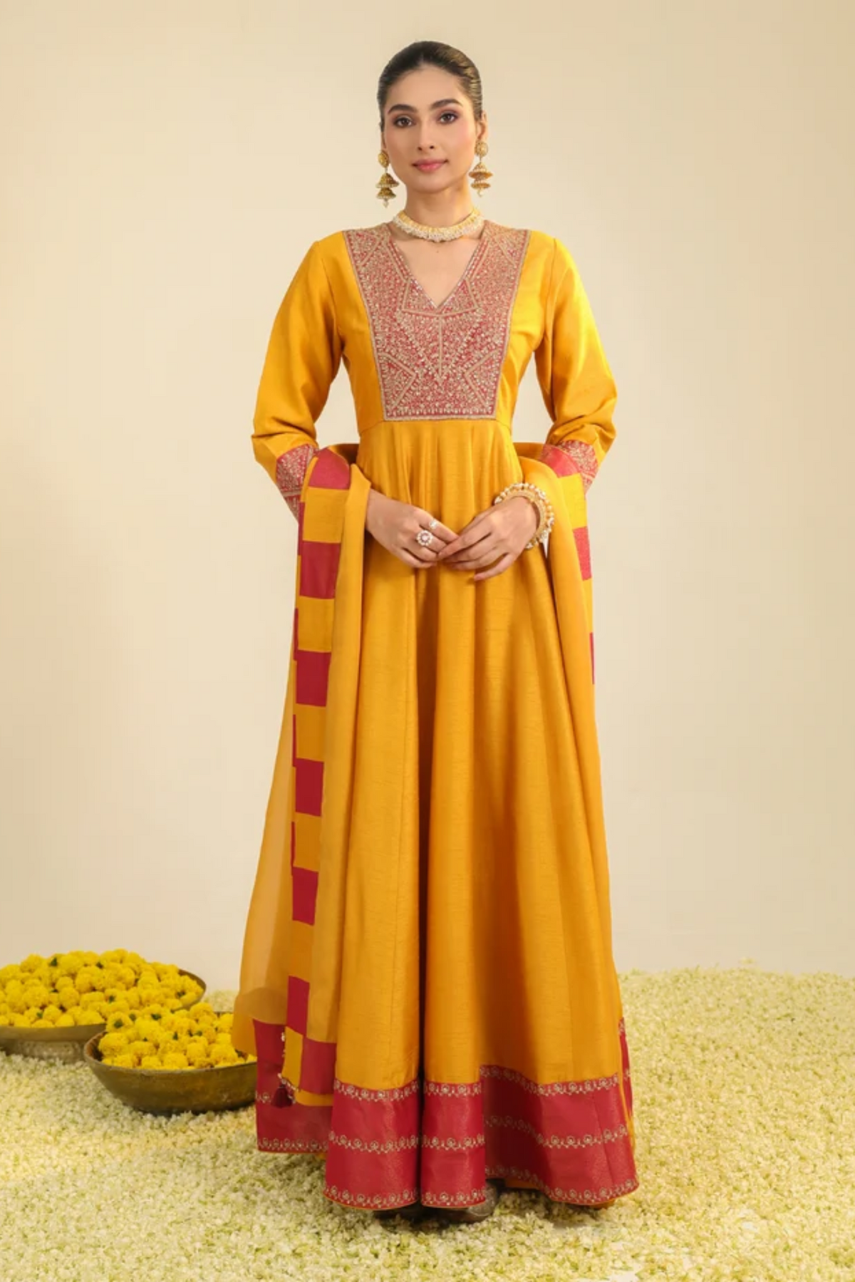 Rust Samaira Anarkali Set