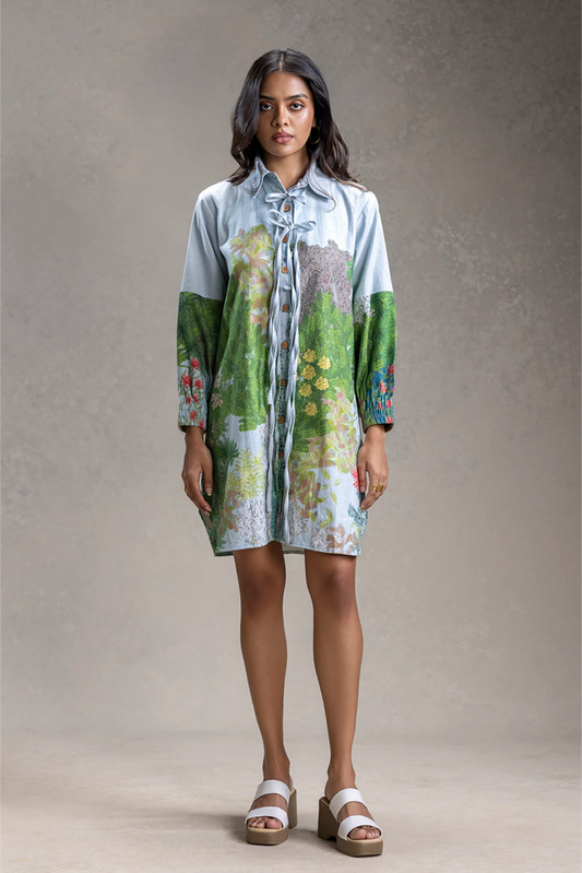 Blume Tie-Up Detailed Shirt Dress