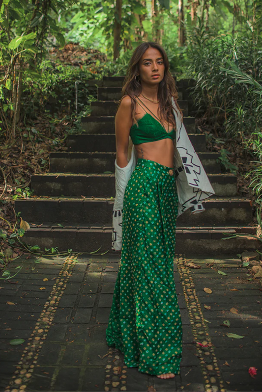 EMERALD BANDHINI SET, AZTEC JACKET