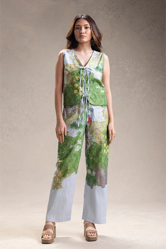 Blume Printed Tie-Up Top and Pants