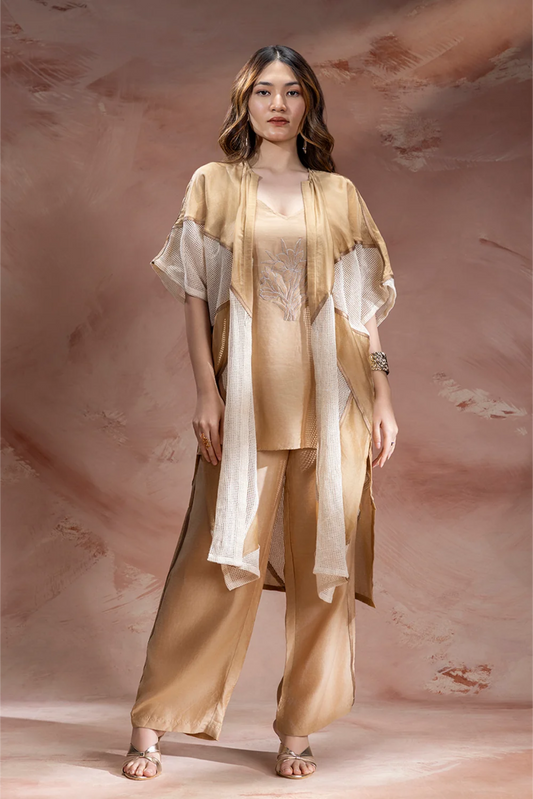 Zinnia Appliqué Jacket and Pants Set