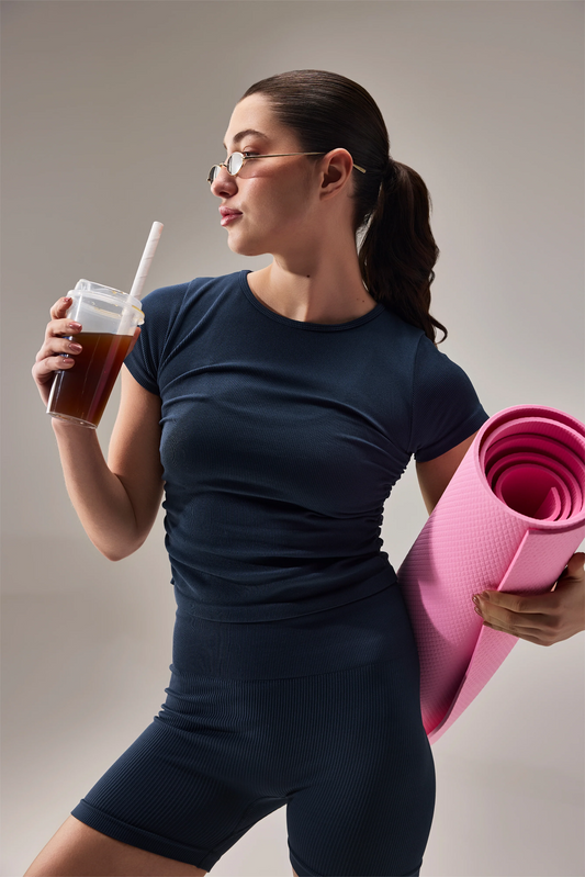 SEAMLESS TSHIRT - NAVY BLUE