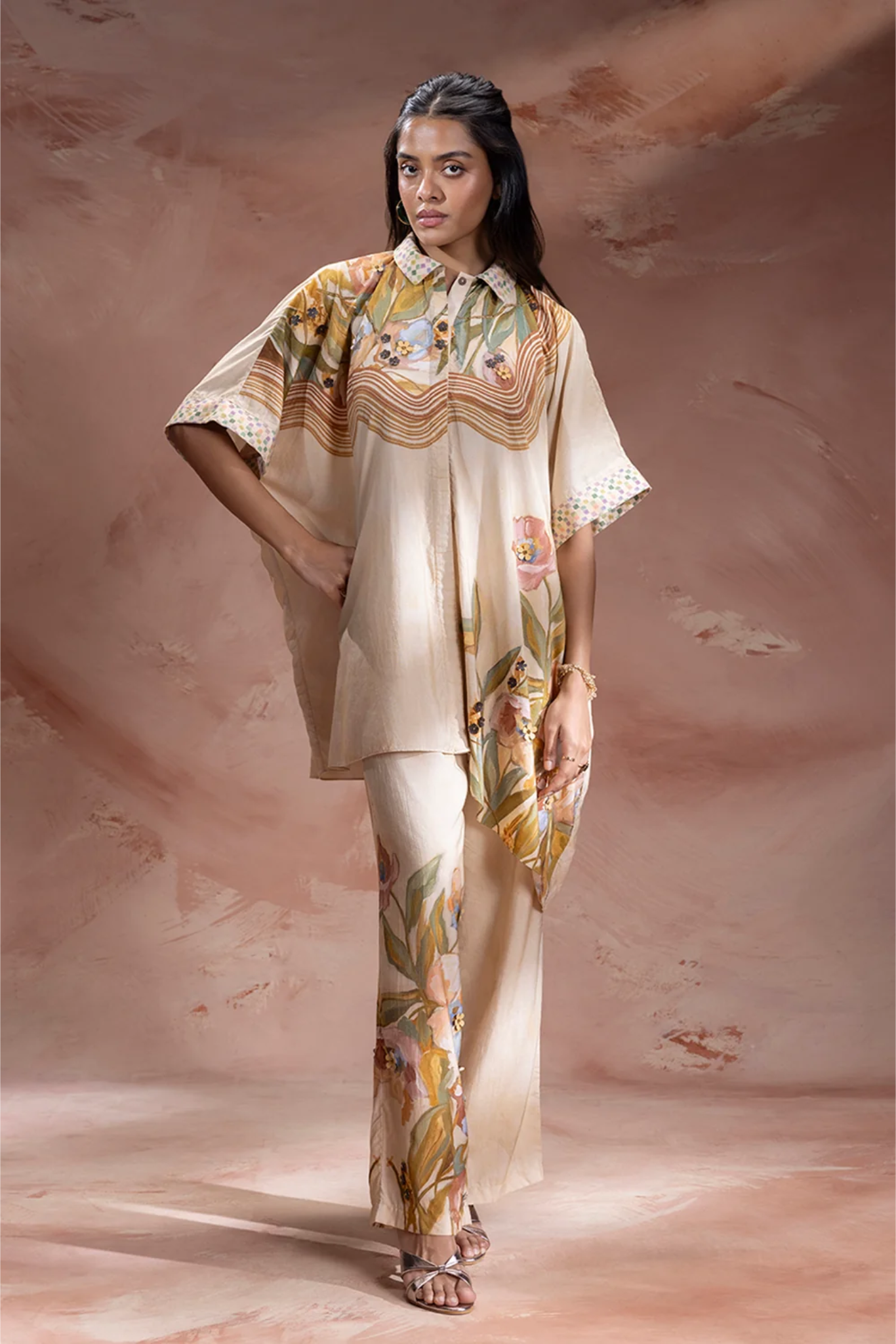 Zeya Embellished Kimono tunic and Pant