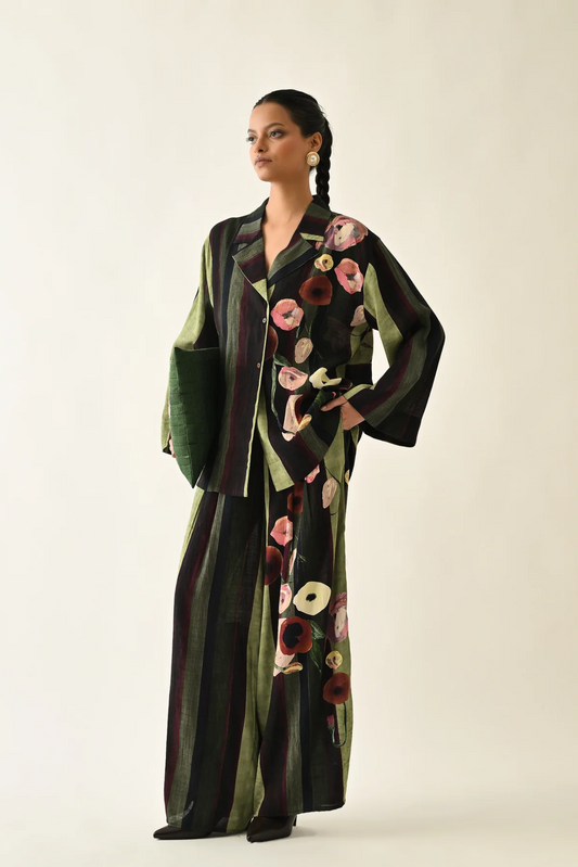 Moss Stripes Jacket Set