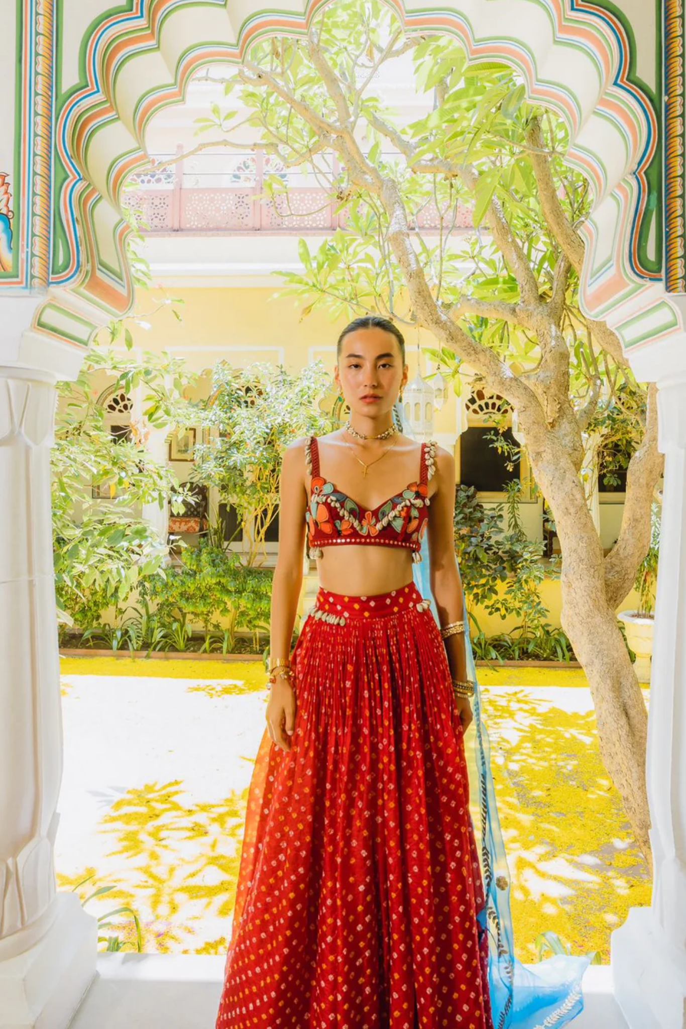 SEASHELLS IN A MEADOW LEHENGA SET