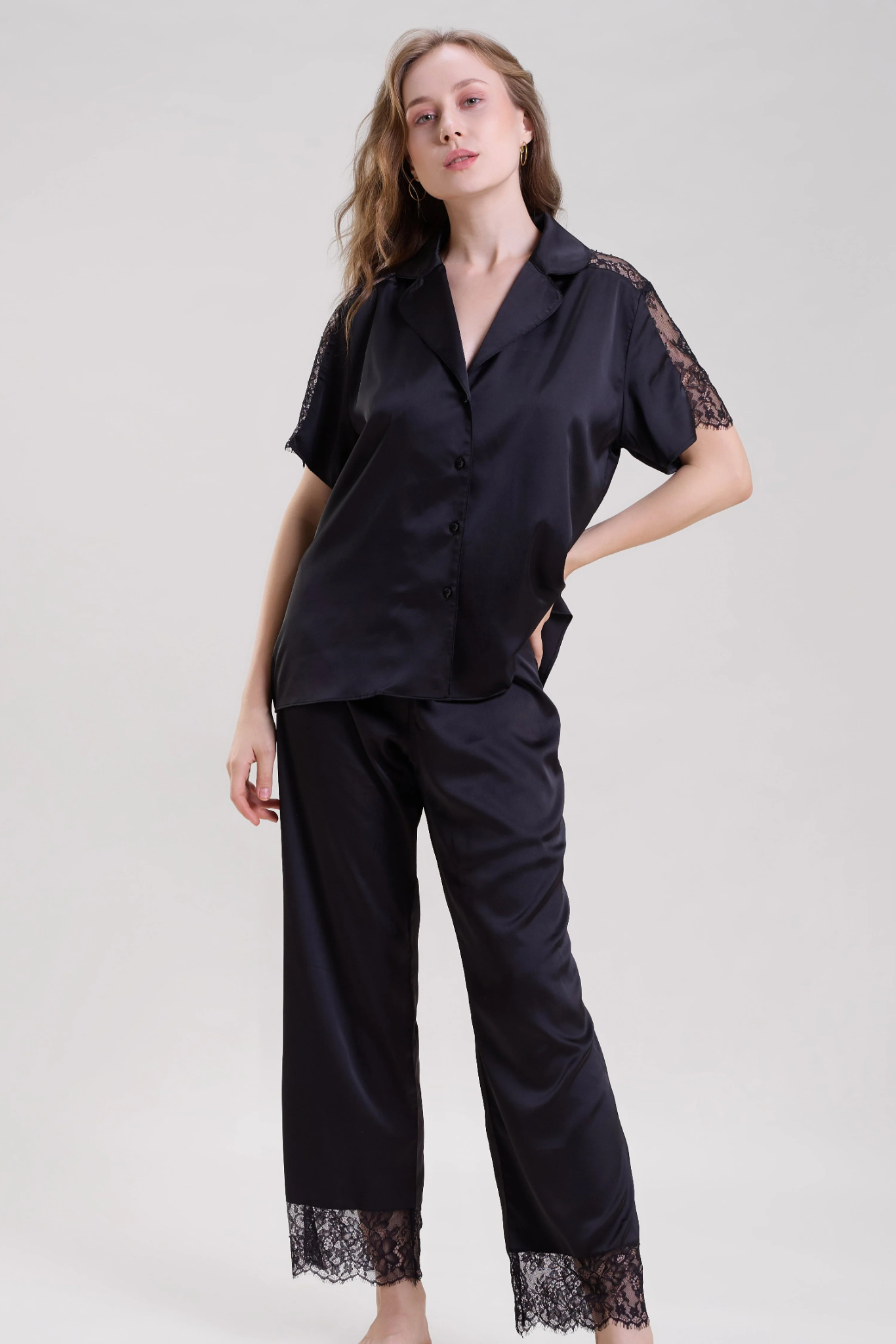 Black Lace Nightwear Set
