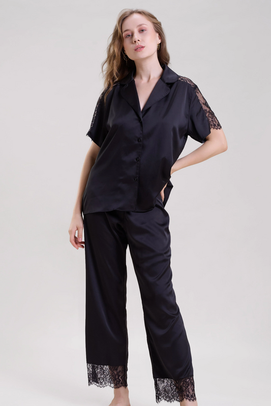 Black Lace Nightwear Set