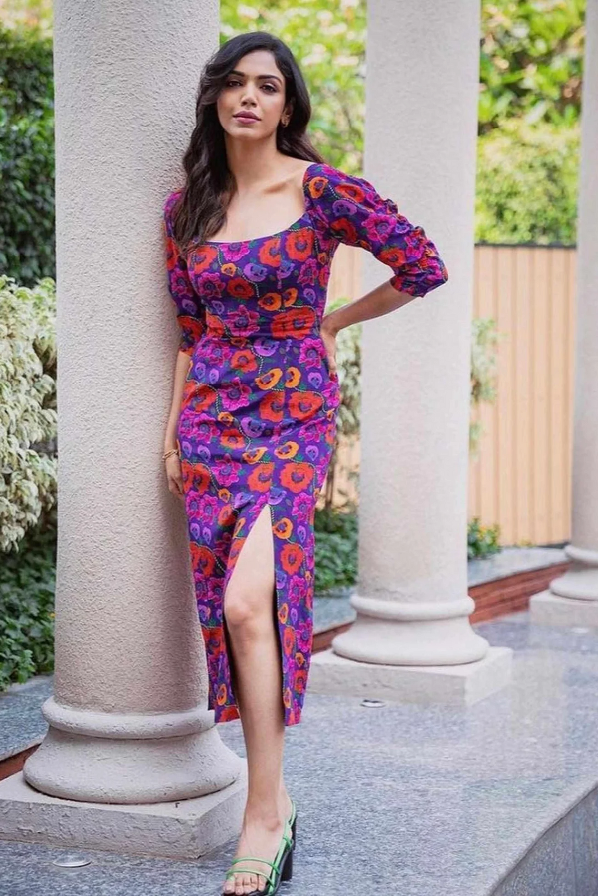 Waist Cinching Dress - Oriental Poppy