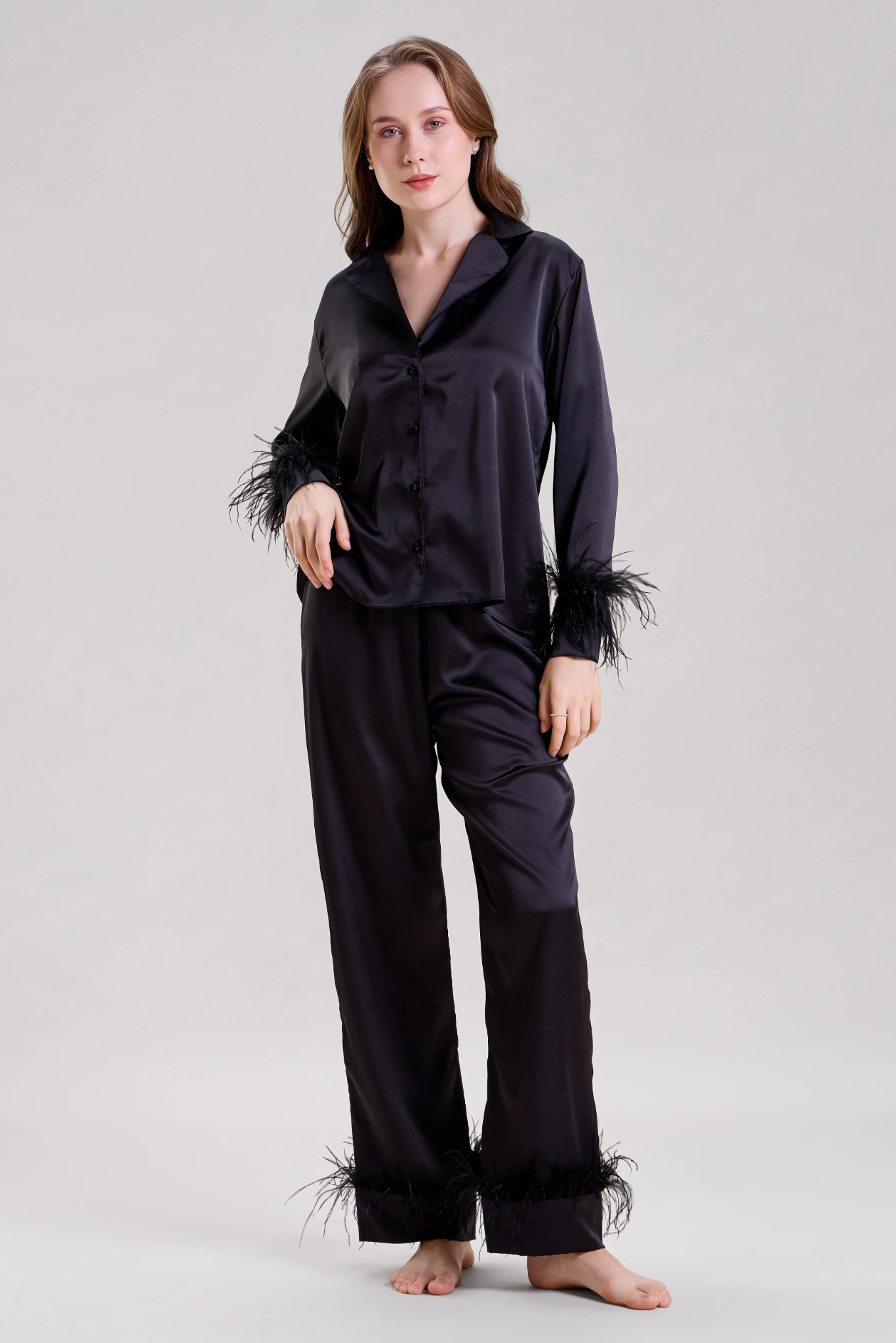 Midnight Black Feather Nightsuit