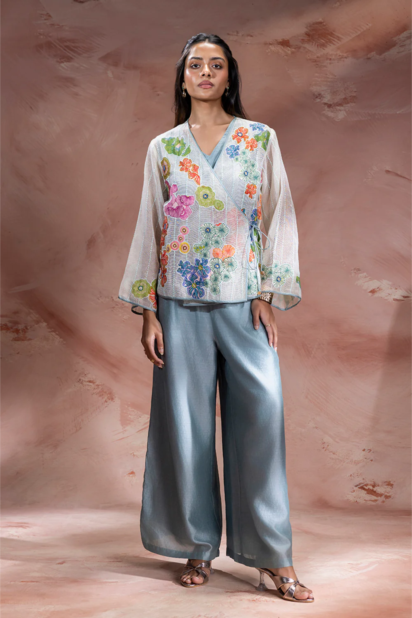 Kaia Appliqué Angarkha Tunic and Pants