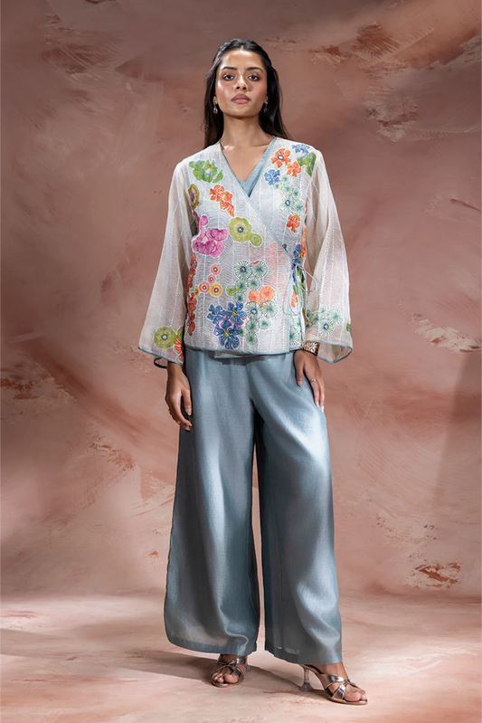 Kaia Appliqué Angarkha Tunic and Pants