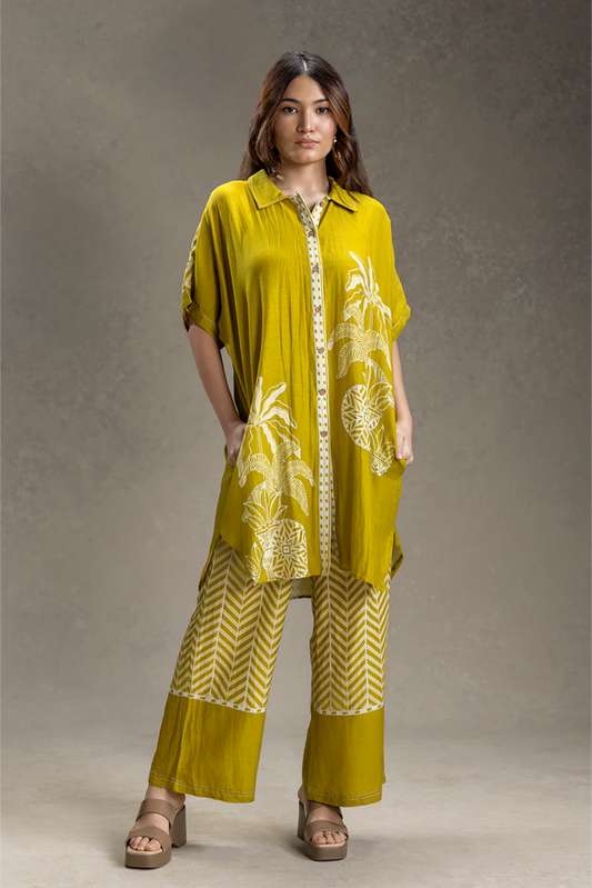 Kyomi Printed Kimono Kurta Set