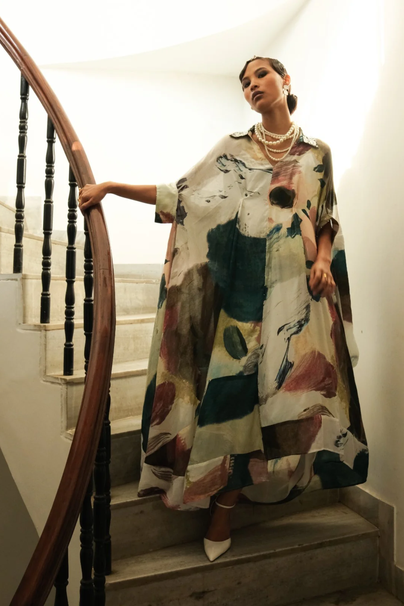 Moonbloom Ivory Drape Dress