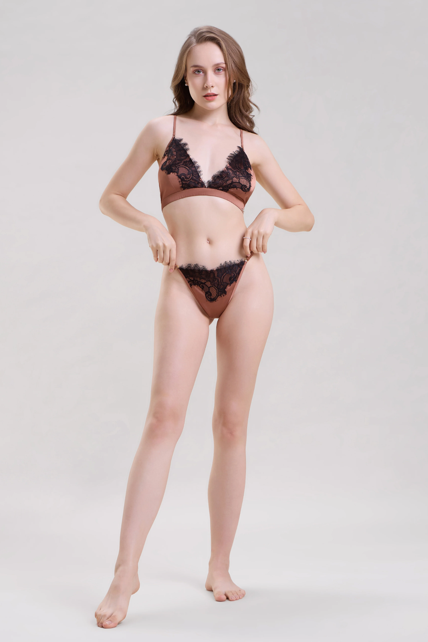 Bronze Satin Bralette set