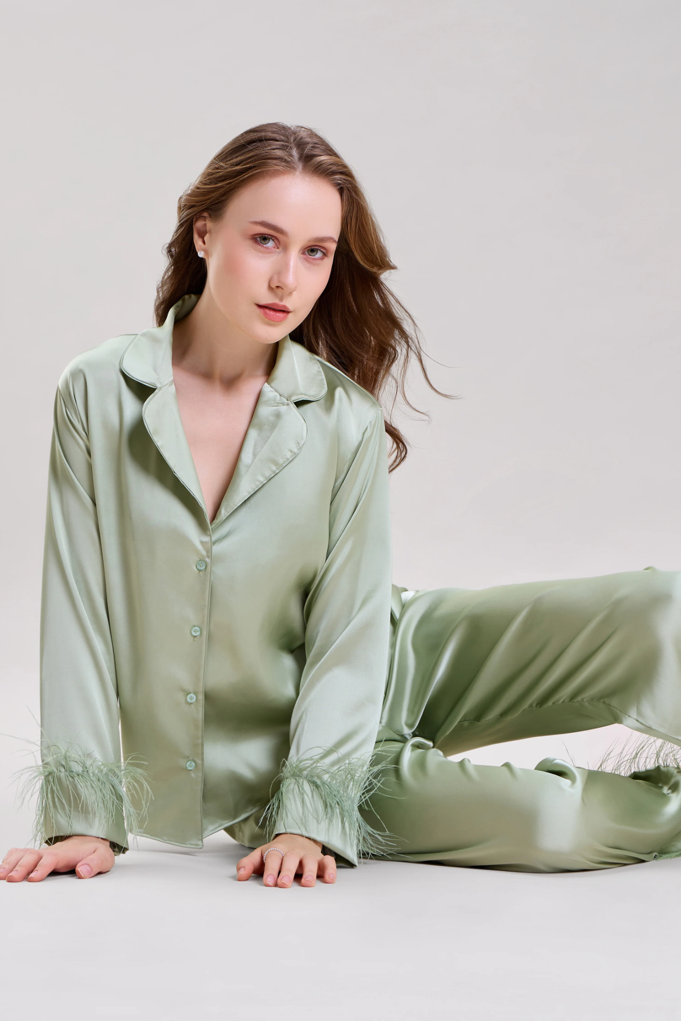 Mint Green Feather Nightsuit