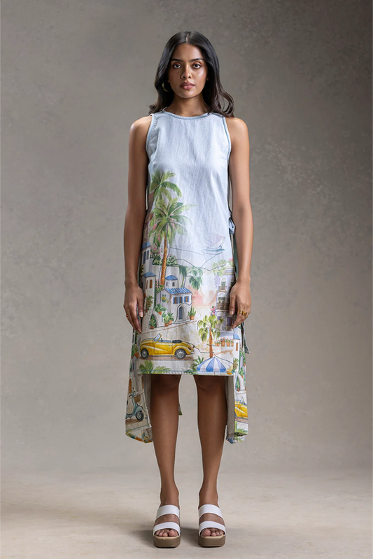 Reviera Printed Paneled Dress