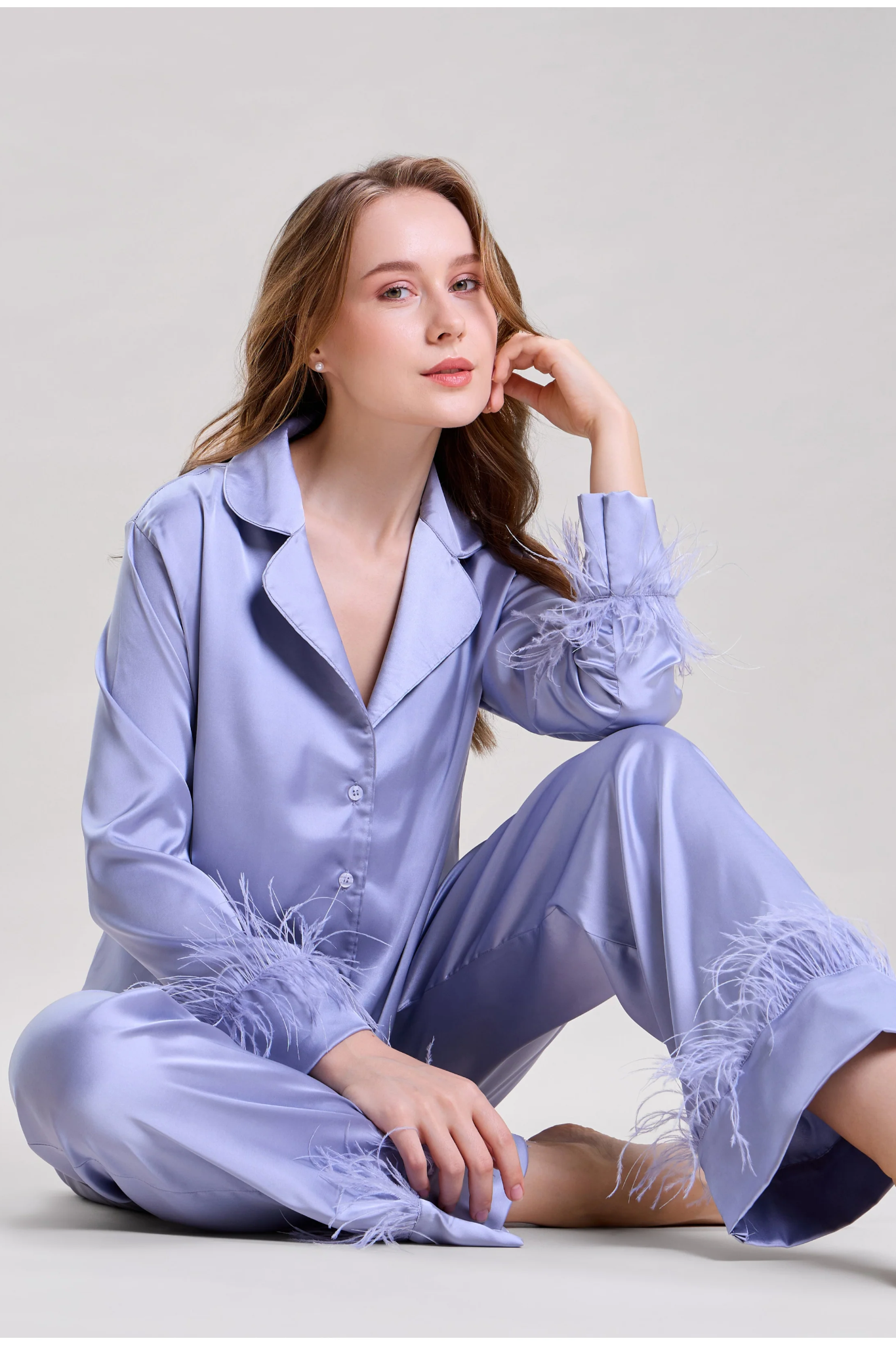 Tiffany Blue Feather Night suit set