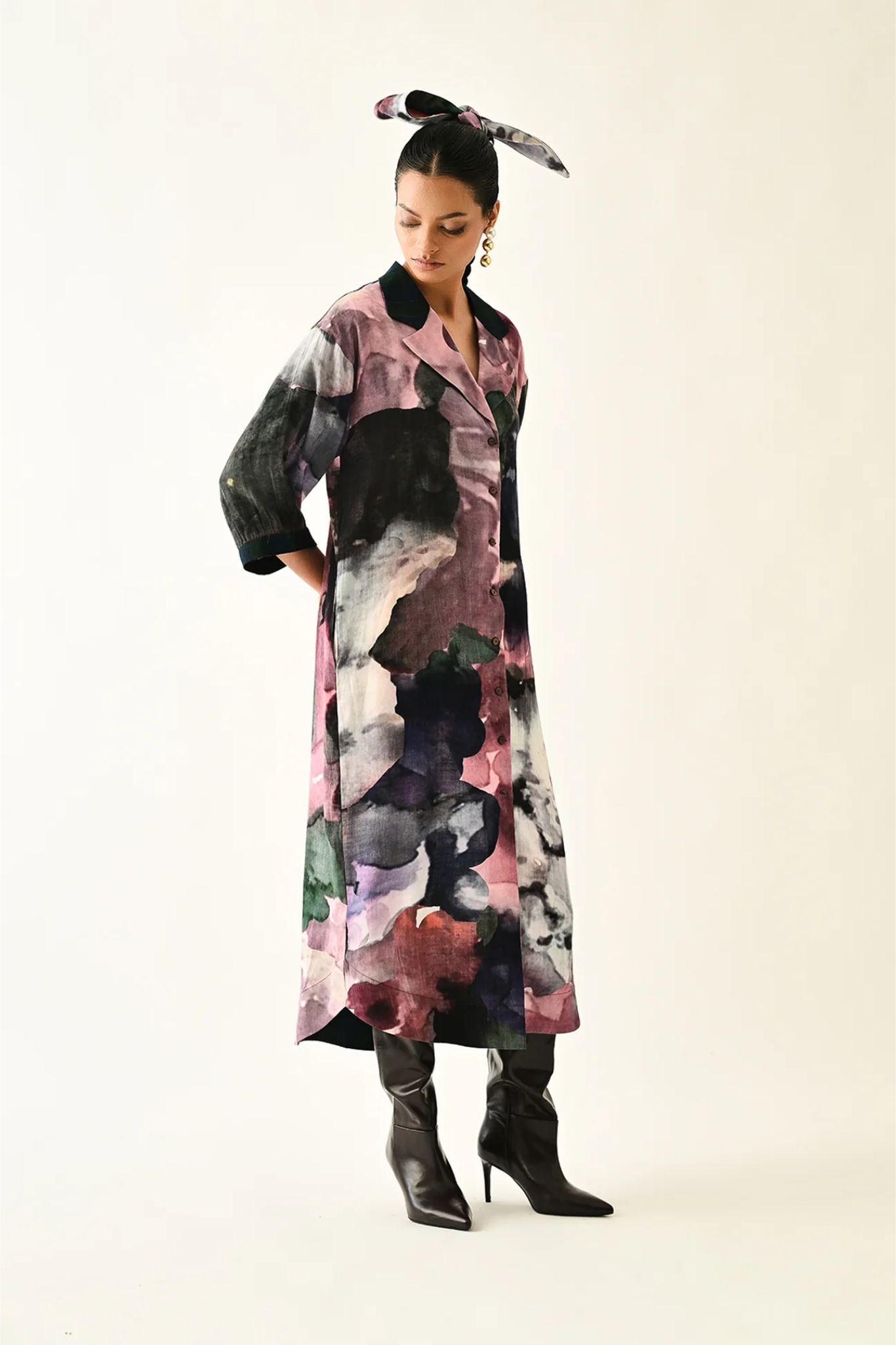 Twilight Bloom Trench Dress