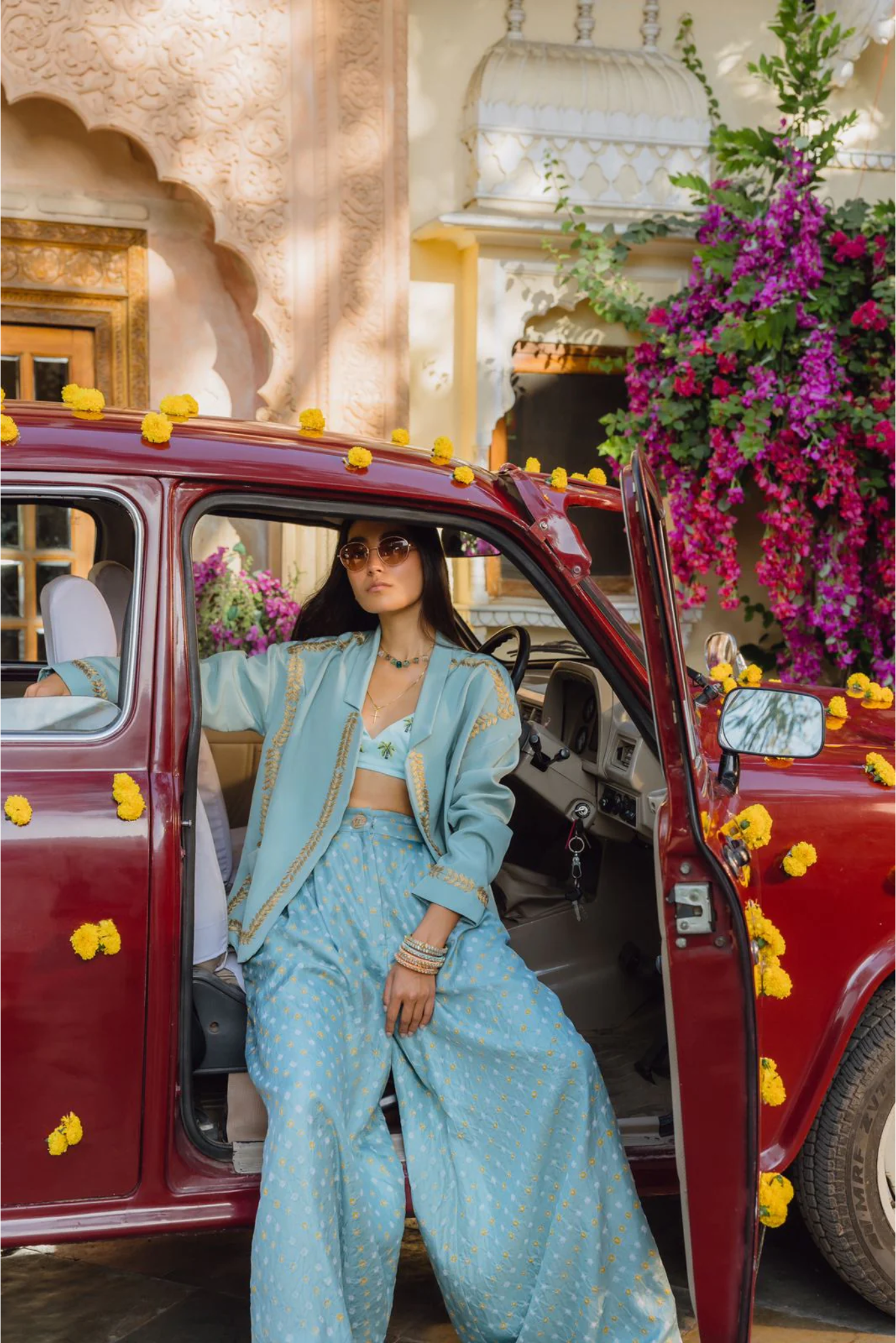 PALM TREES AND SKY BANDHINI SET