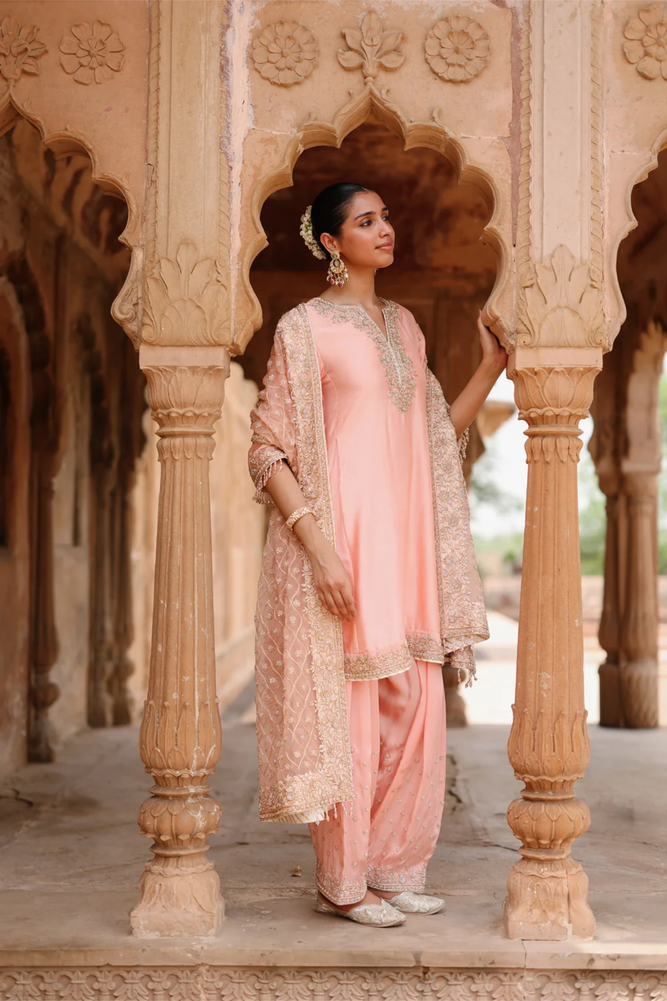 Maham - Pink Anarkali Set with Salwar & Dupatta