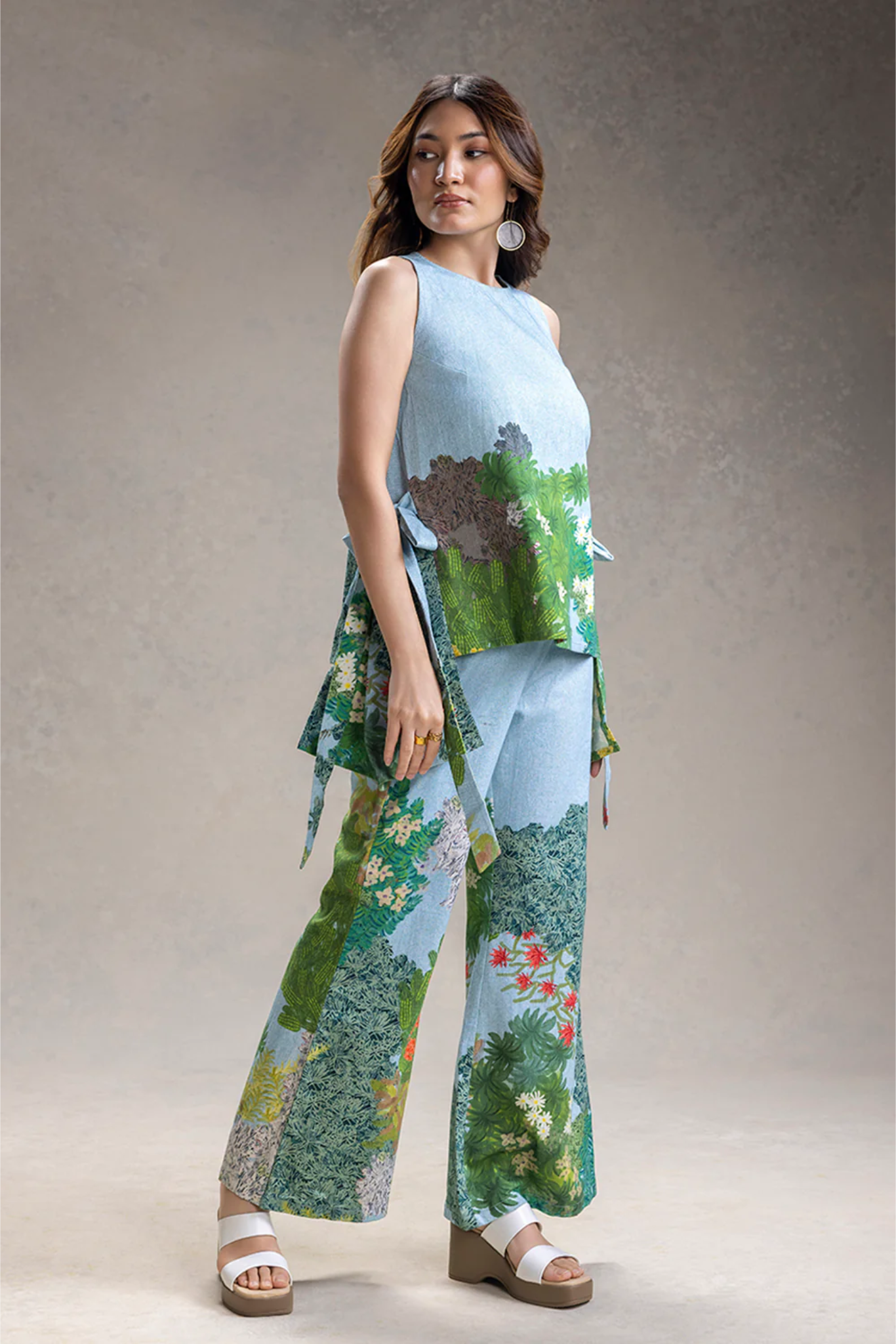 Blume Printed Paneled Top and Pants