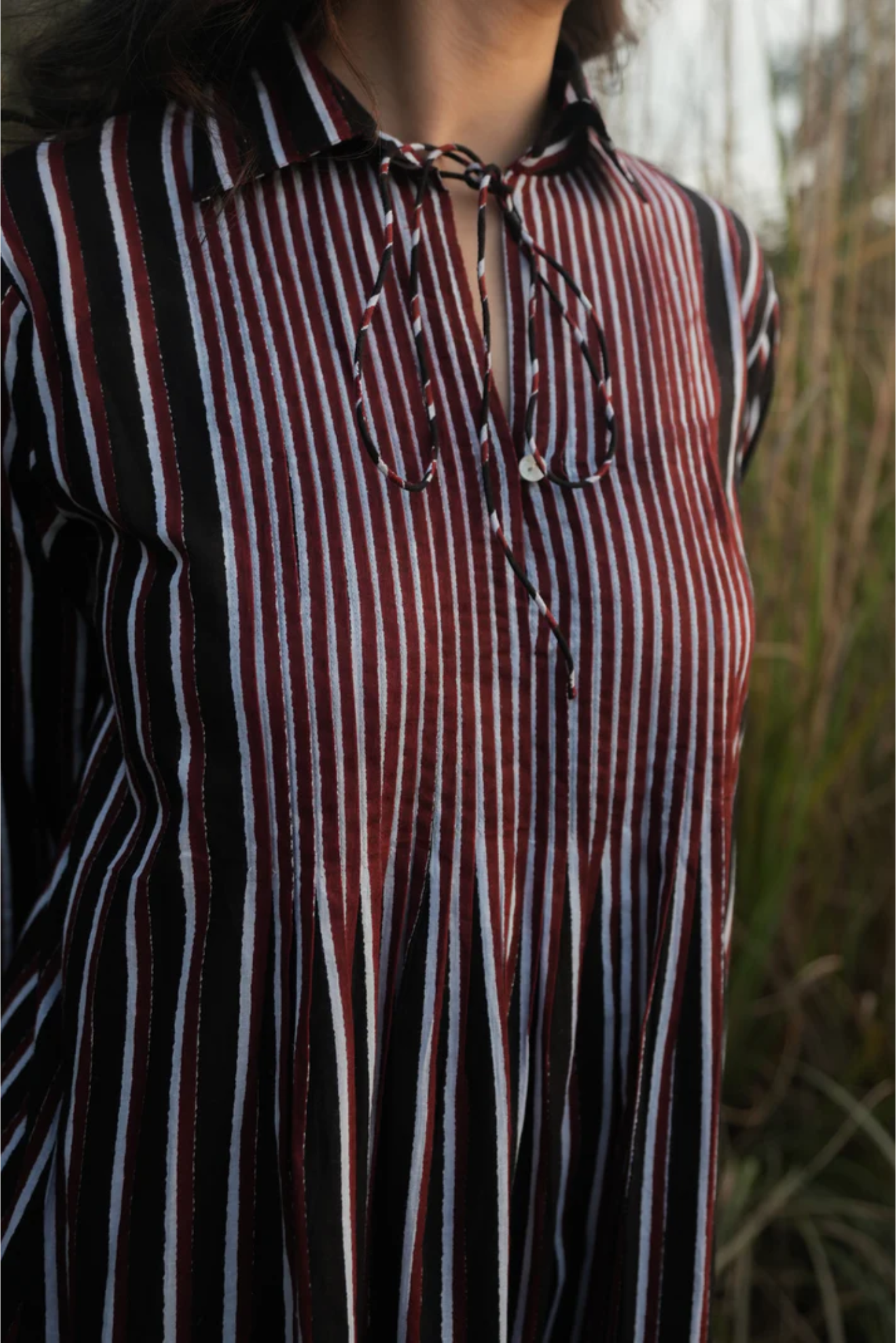 Akari Striped Dress - Black