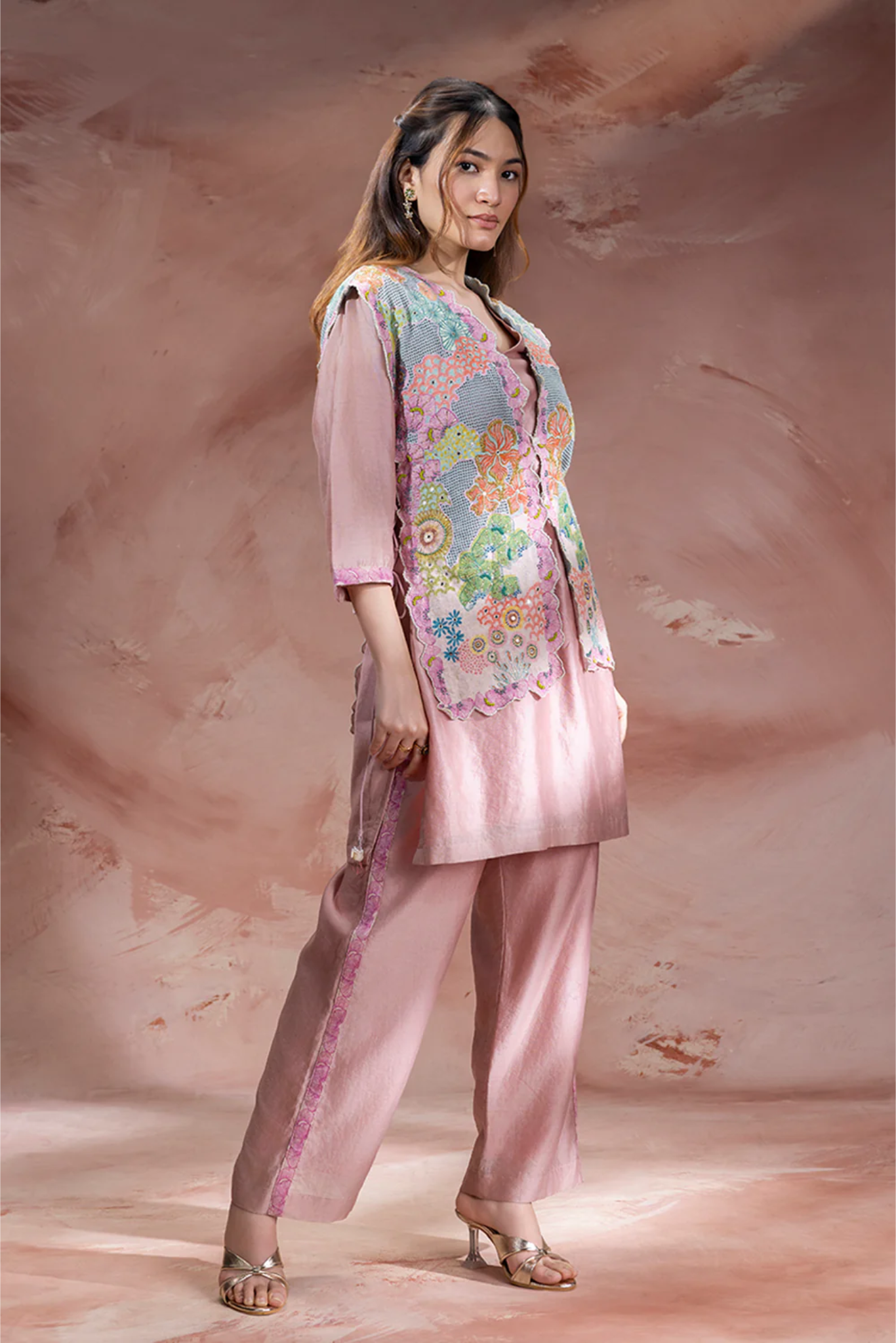 Kaia Embroidered Kurta Set with Jacket