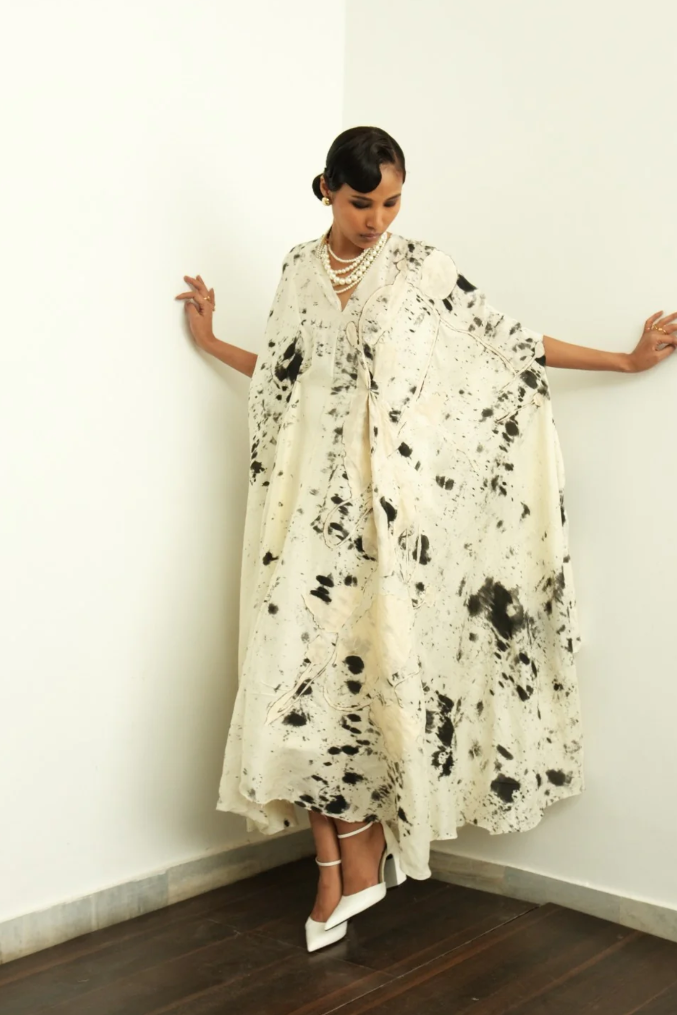 Hand - Painted BWC Drape Dress