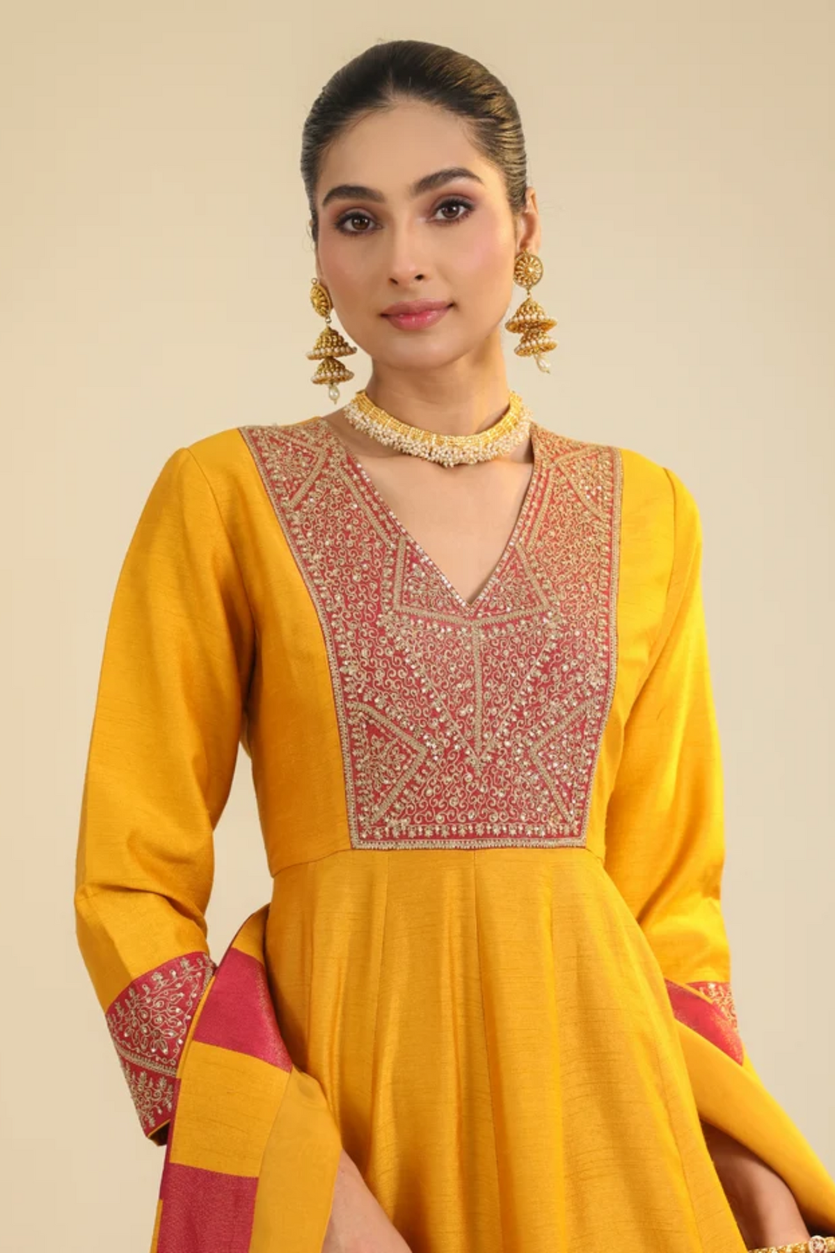 Rust Samaira Anarkali Set