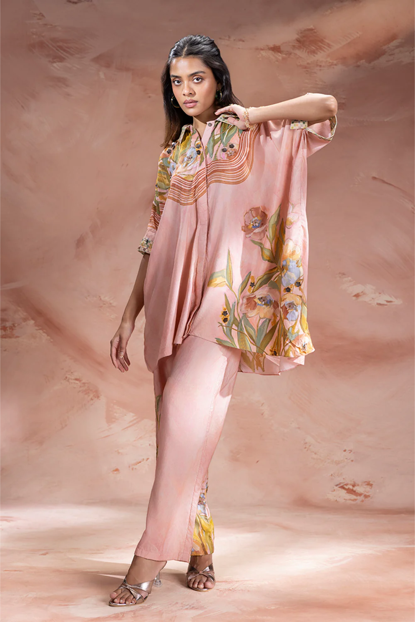 Zeya Embellished Kimono Tunic and Pants