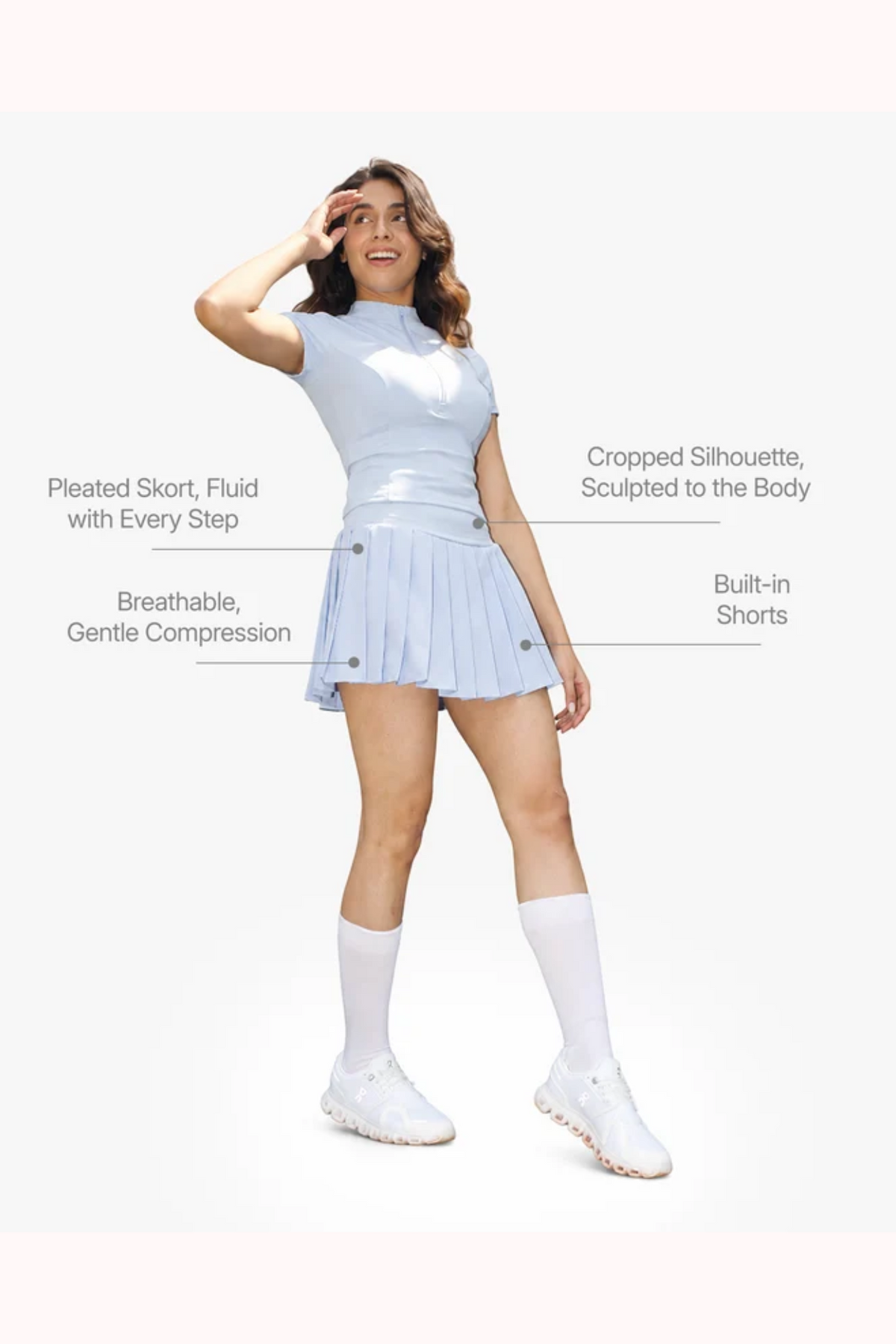 The Court Skort in Sunny Blue