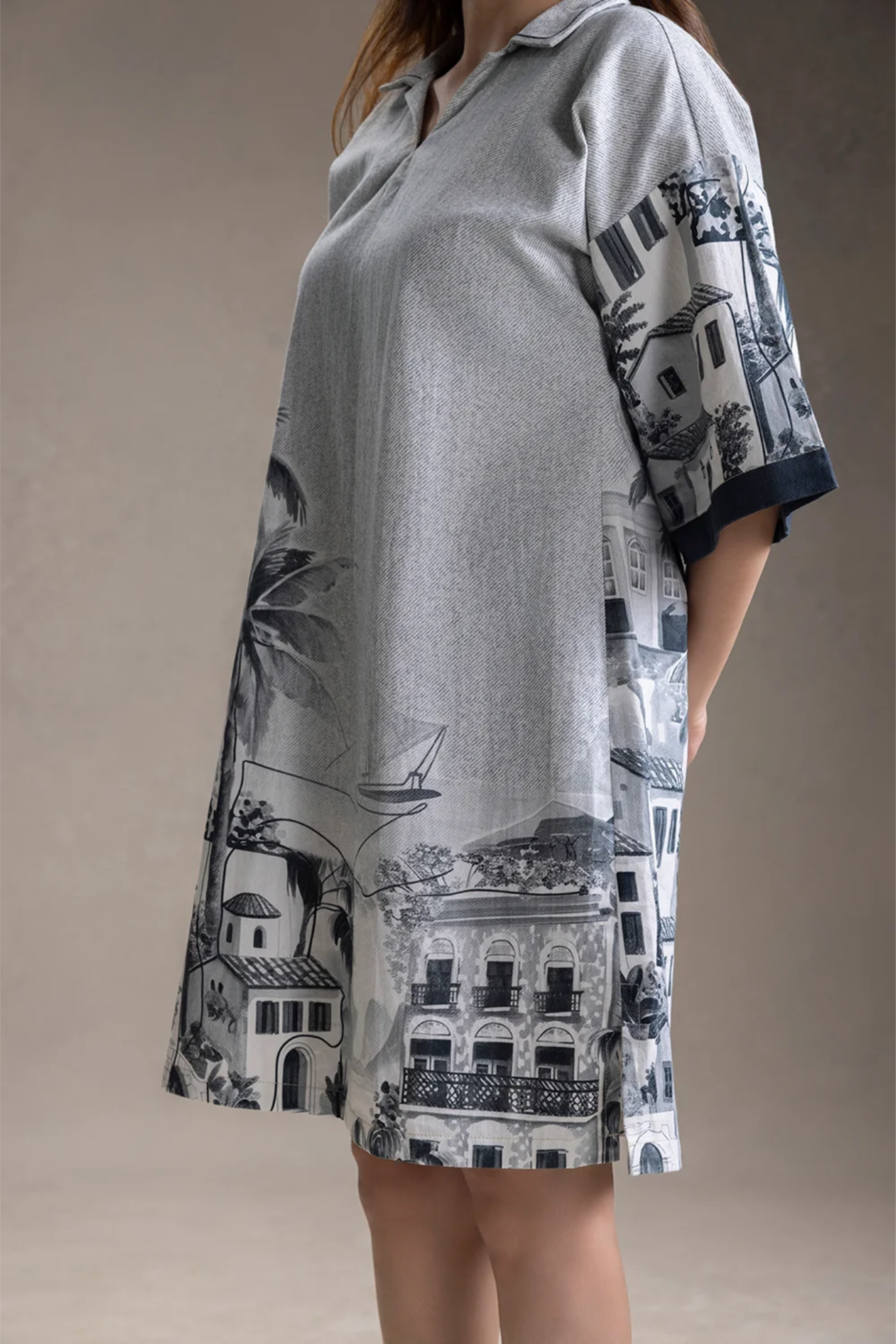 Reviera Printed Boxy Dress