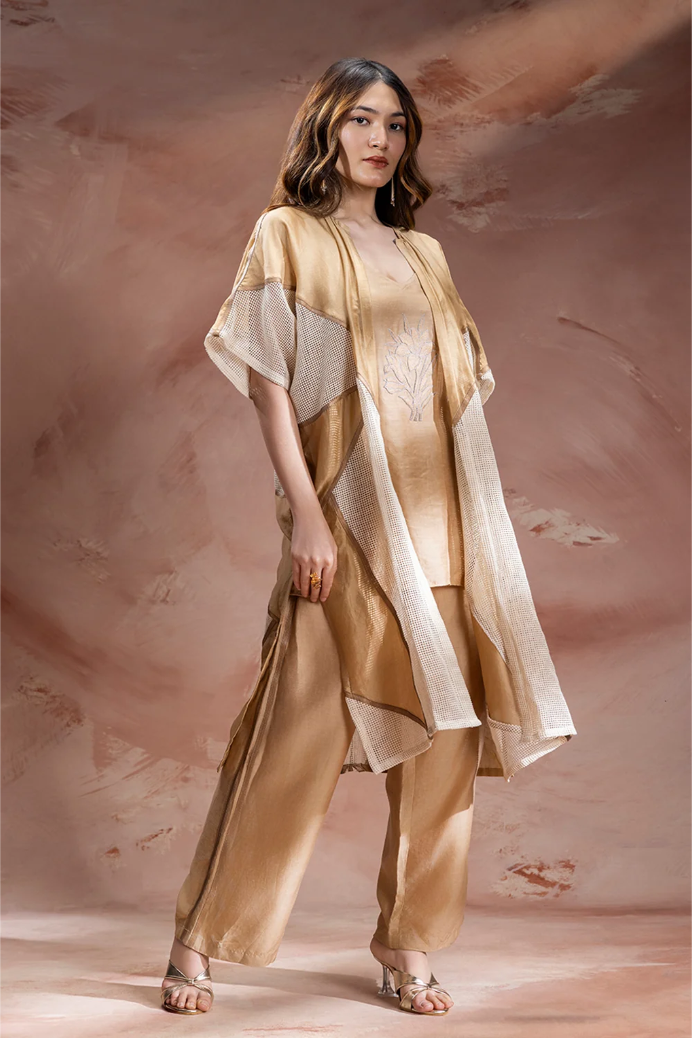 Zinnia Appliqué Jacket and Pants Set