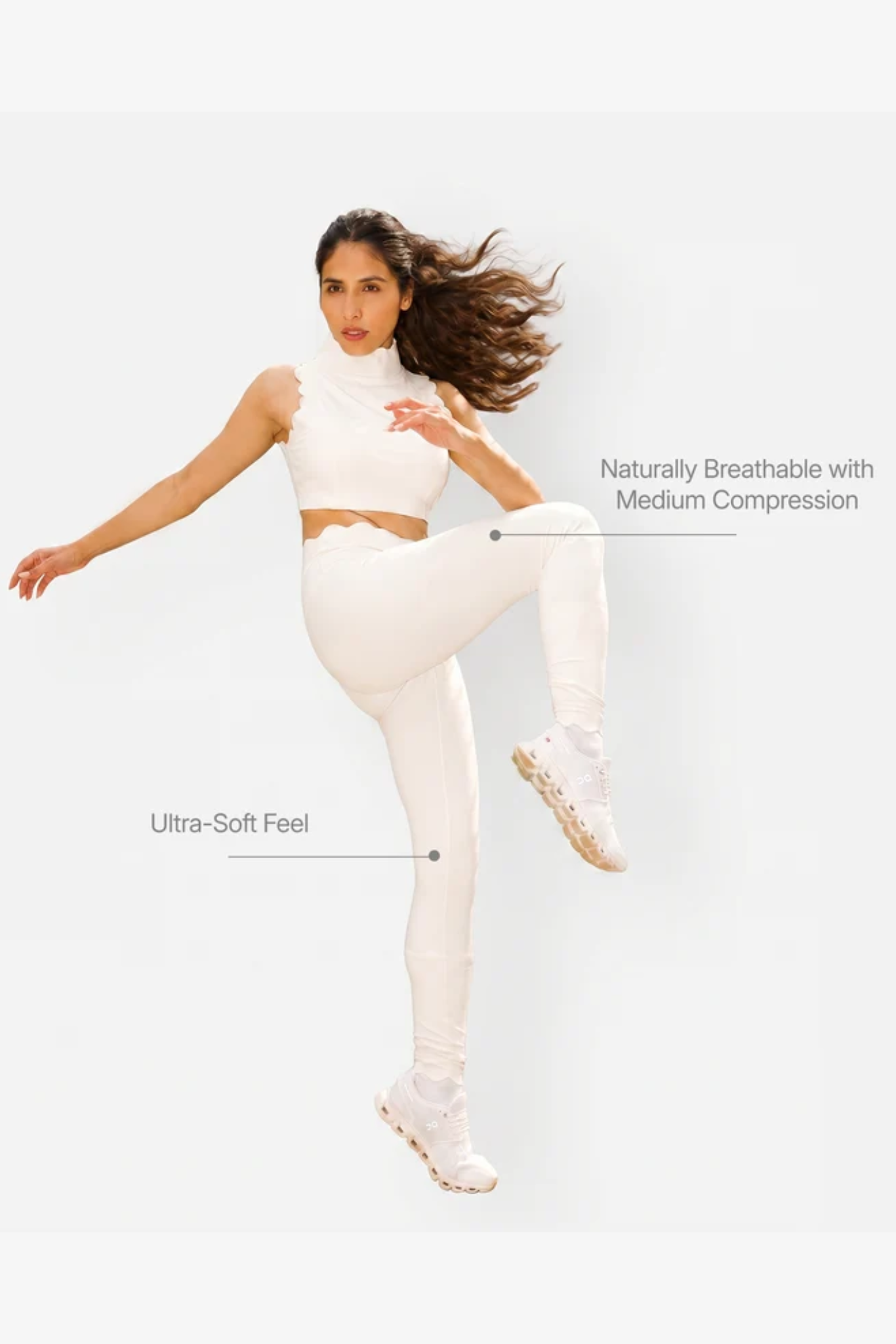 The Scallop Legging in White