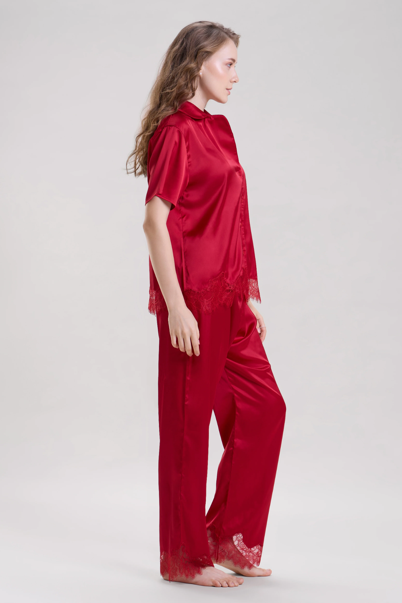 Red Satin Nightwear Set