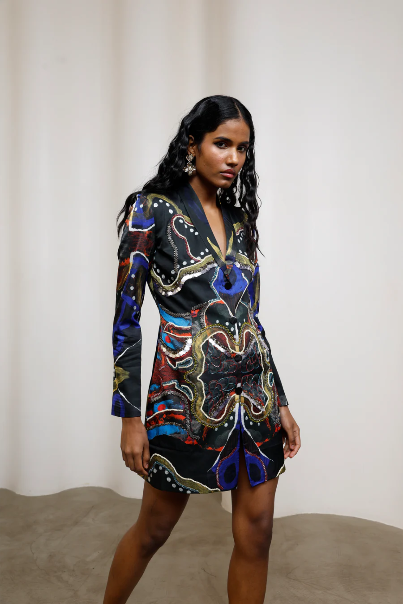 Saeri Embroidered Blazer Dress