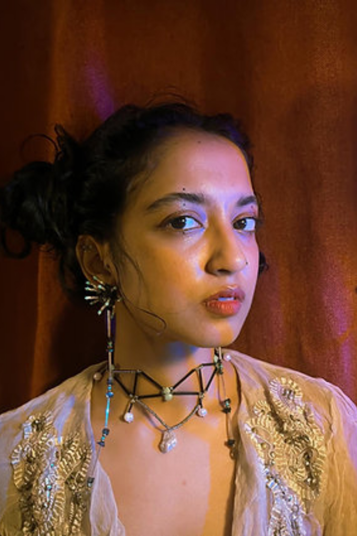 The Triangles Are My Favourite Shape Choker / Headband (Pearl)