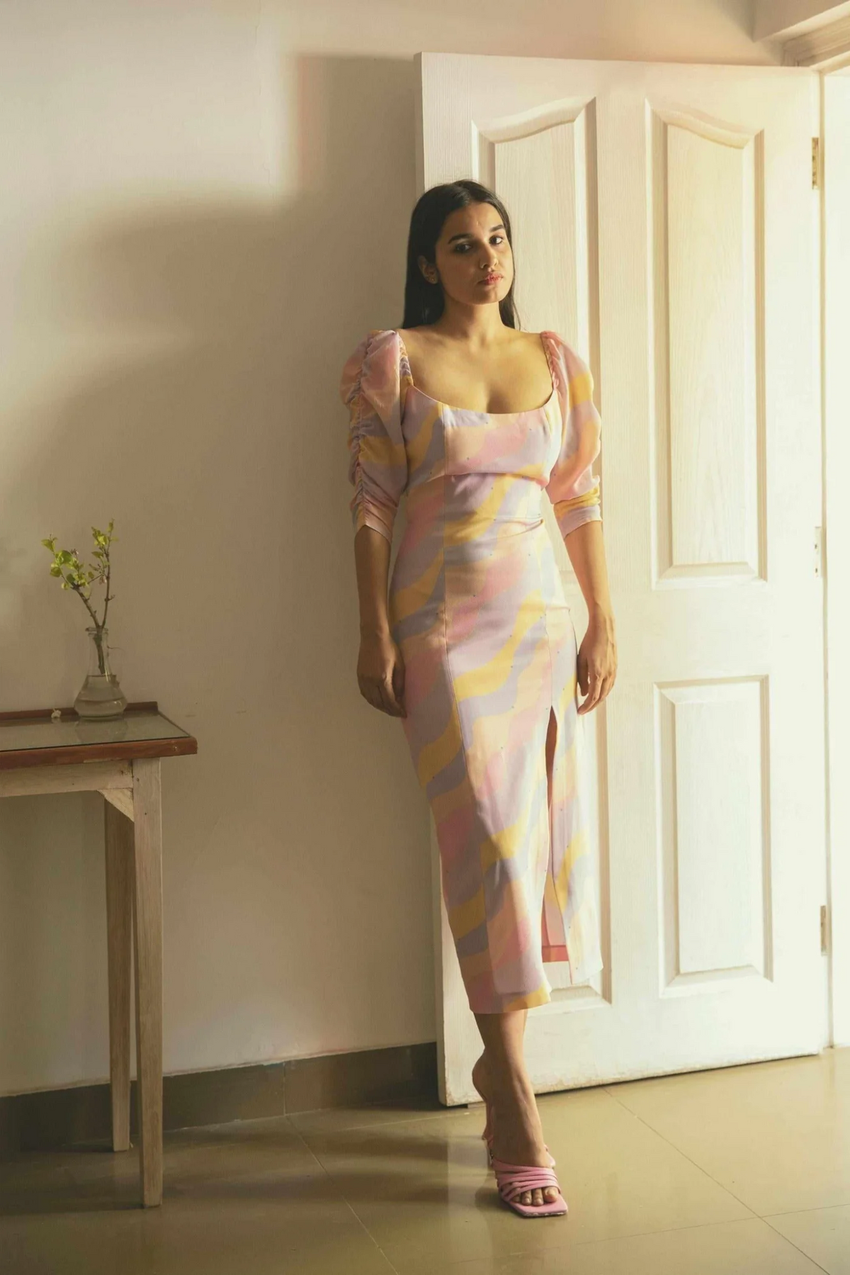 Jasmine Wave Waist Cinching Dress