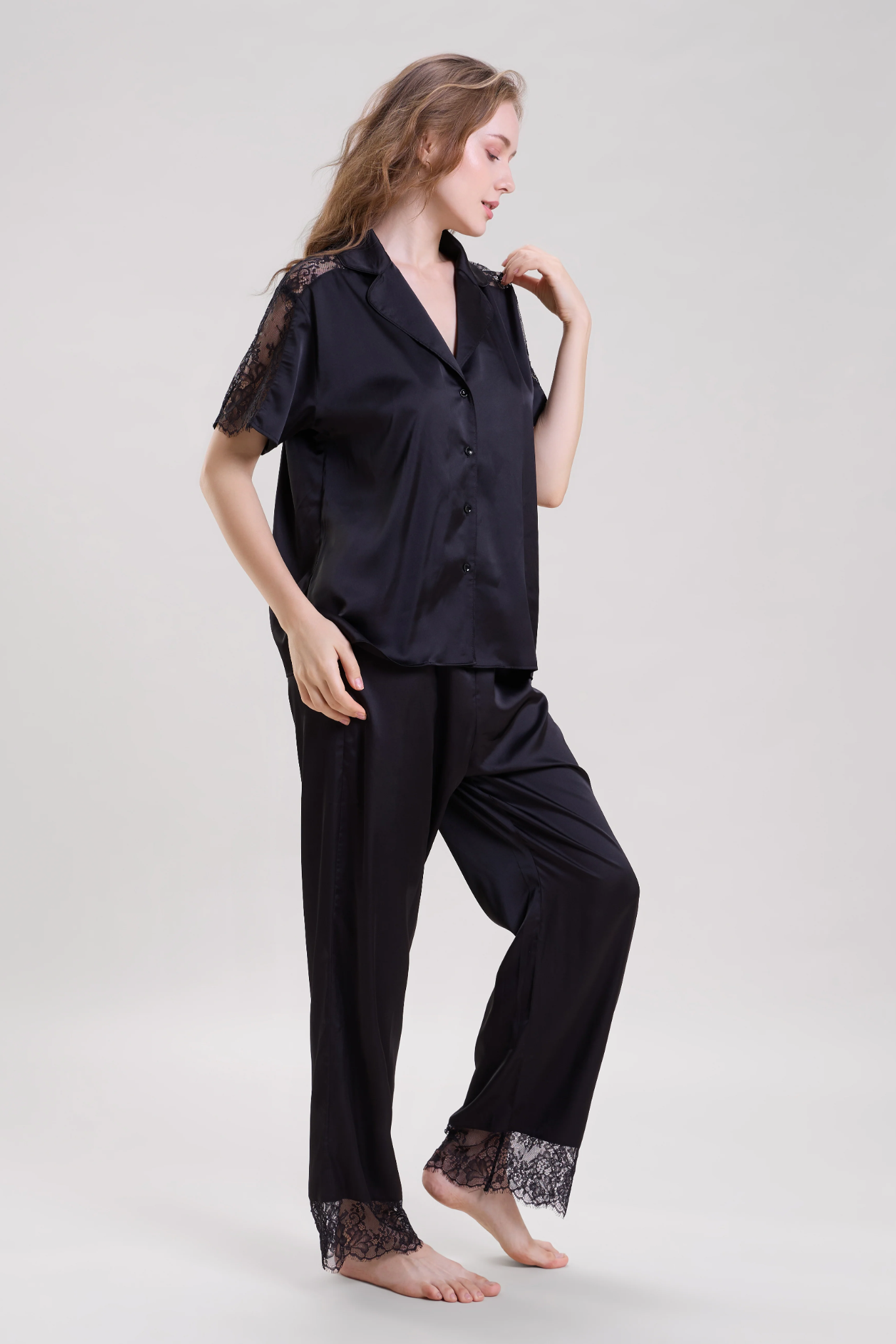 Black Lace Nightwear Set